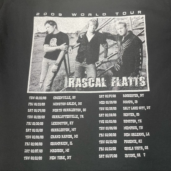 Rascal Flatts 2009 tour short sleeve tee -hole- - Picture 7 of 8